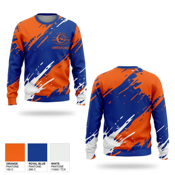 Crew Neck Sweatshirt, Clayton High School Wrestling, Wrestling, Teamtime, Team time, sublimation, custom sports apparel, team uniforms, spirit wear, spiritwear, sports uniforms, custom shirts, team store, custom team store, fundraiser sports, apparel fundraiser