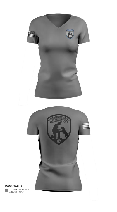 Police Helping Paws 66972550 Women's Short Sleeve V-neck Shirt - 22