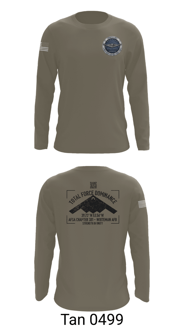 Long Sleeve Performance Shirt, AFSA CHAPTER 881, Air Force, Teamtime, Team time, sublimation, custom sports apparel, team uniforms, spirit wear, spiritwear, sports uniforms, custom shirts, team store, custom team store, fundraiser sports, apparel fundraiser