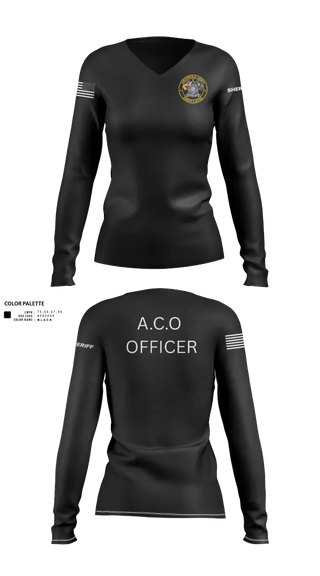 Womens Long Sleeve Vneck Shirt, , Police, Teamtime, Team time, sublimation, custom sports apparel, team uniforms, spirit wear, spiritwear, sports uniforms, custom shirts, team store, custom team store, fundraiser sports, apparel fundraiser