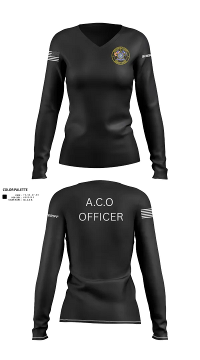 CCSO/ACO2 27054733 Women's Long Sleeve V-neck Shirt - 21