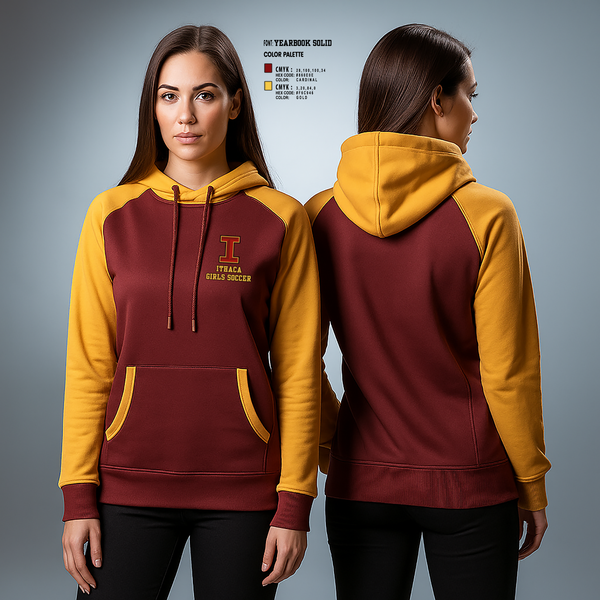 Hoodie, Ithaca Girls Soccer, Women's Soccer, Teamtime, Team time, sublimation, custom sports apparel, team uniforms, spirit wear, spiritwear, sports uniforms, custom shirts, team store, custom team store, fundraiser sports, apparel fundraiser