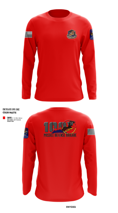 100th Missile Defense Brigade 43971287 Long Sleeve Performance Shirt 102