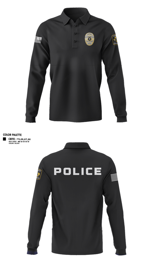 Long Sleeve Performance Polo, Police, Police, Teamtime, Team time, sublimation, custom sports apparel, team uniforms, spirit wear, spiritwear, sports uniforms, custom shirts, team store, custom team store, fundraiser sports, apparel fundraiser