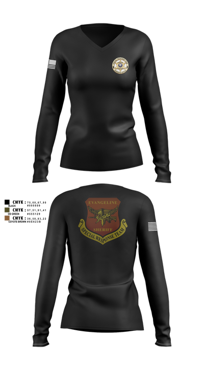 Evangeline Parish Sheriffs Office S.R.T Women's Long Sleeve V-neck Shirt - 100