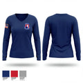 Huskie Battalion 19097929 Women's Long Sleeve V-neck Shirt - 1