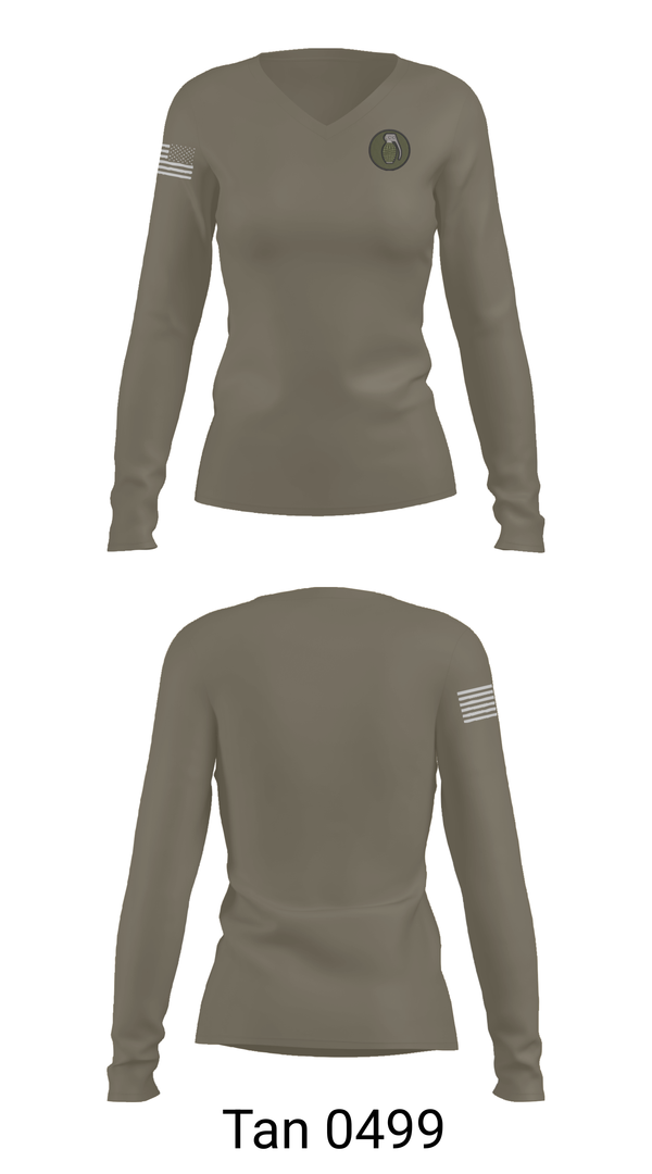 Womens Long Sleeve Vneck Shirt, 406th cssb, , Teamtime, Team time, sublimation, custom sports apparel, team uniforms, spirit wear, spiritwear, sports uniforms, custom shirts, team store, custom team store, fundraiser sports, apparel fundraiser