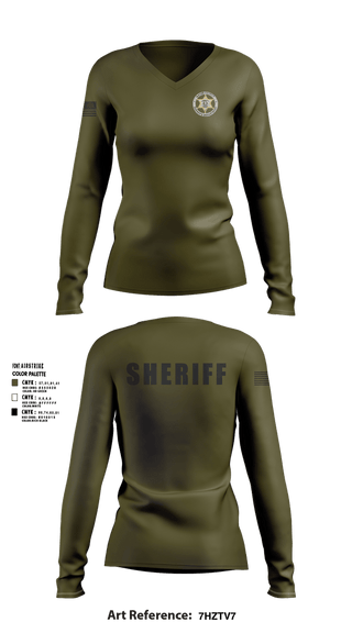 Womens Long Sleeve Vneck Shirt, Wayne County Sheriff’s Department, , Teamtime, Team time, sublimation, custom sports apparel, team uniforms, spirit wear, spiritwear, sports uniforms, custom shirts, team store, custom team store, fundraiser sports, apparel fundraiser