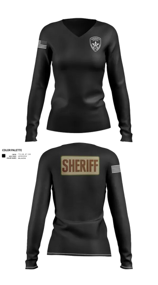 Womens Long Sleeve Vneck Shirt, Sheriff Emergency Response Team, Police, Teamtime, Team time, sublimation, custom sports apparel, team uniforms, spirit wear, spiritwear, sports uniforms, custom shirts, team store, custom team store, fundraiser sports, apparel fundraiser