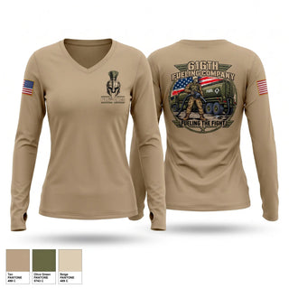 Womens Long Sleeve Vneck Shirt, 616th QM CO, Army, Teamtime, Team time, sublimation, custom sports apparel, team uniforms, spirit wear, spiritwear, sports uniforms, custom shirts, team store, custom team store, fundraiser sports, apparel fundraiser