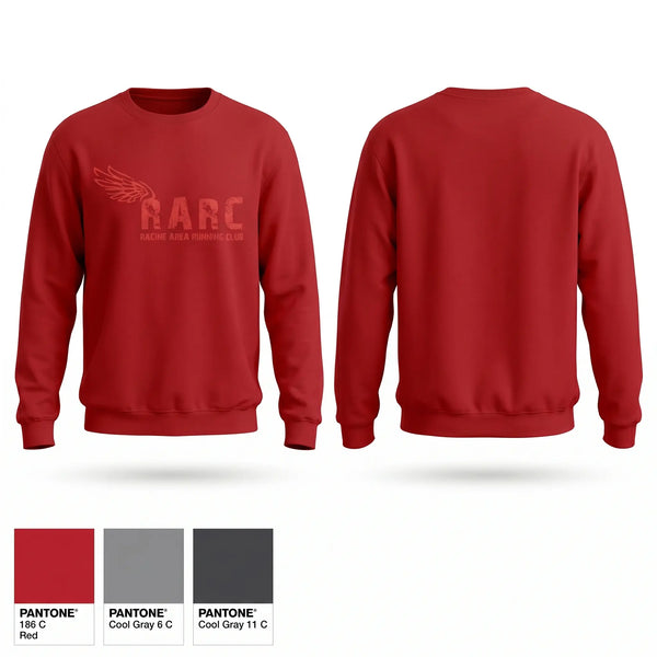 Crew Neck Sweatshirt, Racine Area Running Club, Spirit Store, Teamtime, Team time, sublimation, custom sports apparel, team uniforms, spirit wear, spiritwear, sports uniforms, custom shirts, team store, custom team store, fundraiser sports, apparel fundraiser
