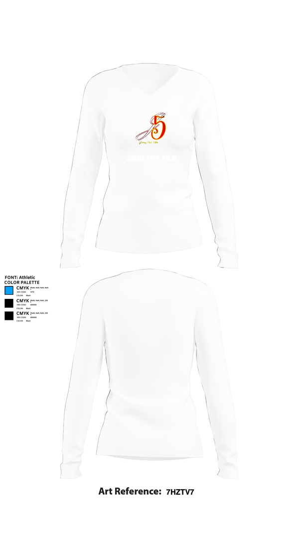 Womens Long Sleeve Vneck Shirt, Jonny Five Film, , Teamtime, Team time, sublimation, custom sports apparel, team uniforms, spirit wear, spiritwear, sports uniforms, custom shirts, team store, custom team store, fundraiser sports, apparel fundraiser