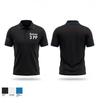 Short Sleeve Performance Polo, District 3 P&PDistrict 3 P&P, Police, Teamtime, Team time, sublimation, custom sports apparel, team uniforms, spirit wear, spiritwear, sports uniforms, custom shirts, team store, custom team store, fundraiser sports, apparel fundraiser