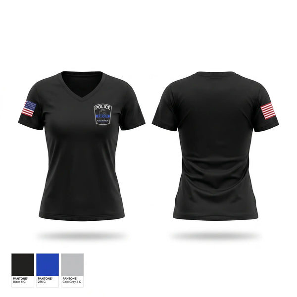 Womens Short Sleeve Vneck Shirt, Hoyt Lakes Fire Department, Fire Department, Teamtime, Team time, sublimation, custom sports apparel, team uniforms, spirit wear, spiritwear, sports uniforms, custom shirts, team store, custom team store, fundraiser sports, apparel fundraiser