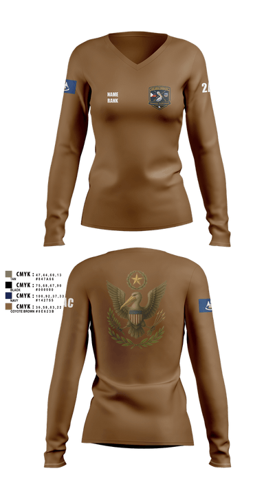 2nd Area Command (LASG) 22511039 Women's Long Sleeve V-neck Shirt - 4