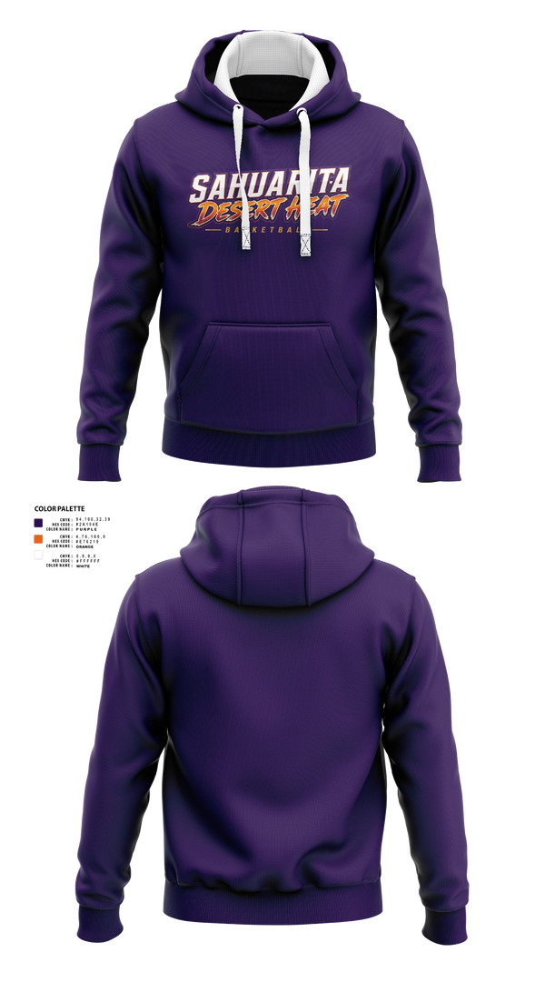 Hoodie, Sahuarita Desert Heat, Men's Basketball, Teamtime, Team time, sublimation, custom sports apparel, team uniforms, spirit wear, spiritwear, sports uniforms, custom shirts, team store, custom team store, fundraiser sports, apparel fundraiser