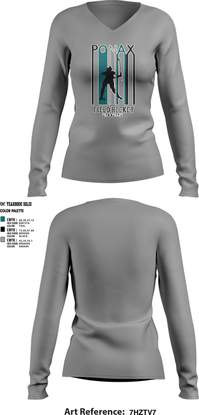 Massaponax Field Hockey 71618187 Women's Long Sleeve V-neck Shirt - 3