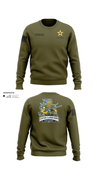 Crew Neck Sweatshirt, Central Illinois Company, Army, Teamtime, Team time, sublimation, custom sports apparel, team uniforms, spirit wear, spiritwear, sports uniforms, custom shirts, team store, custom team store, fundraiser sports, apparel fundraiser