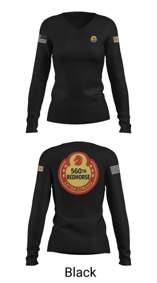 Womens Long Sleeve Vneck Shirt, 560th Redhorse Unit, , Teamtime, Team time, sublimation, custom sports apparel, team uniforms, spirit wear, spiritwear, sports uniforms, custom shirts, team store, custom team store, fundraiser sports, apparel fundraiser