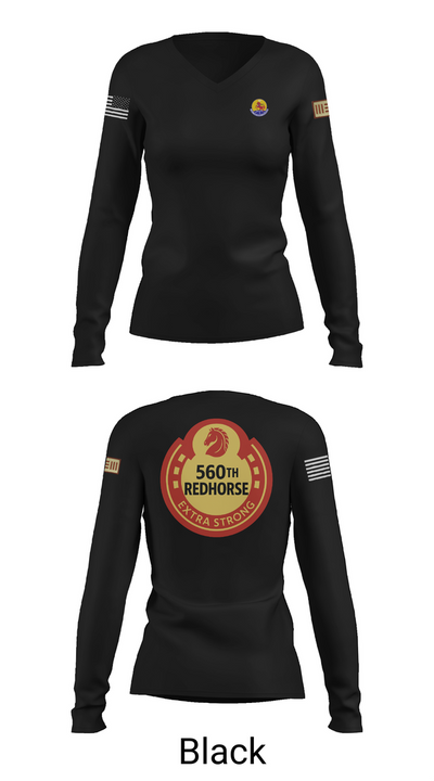 560th Redhorse Unit 43549441 Women's Long Sleeve V-neck Shirt - 37