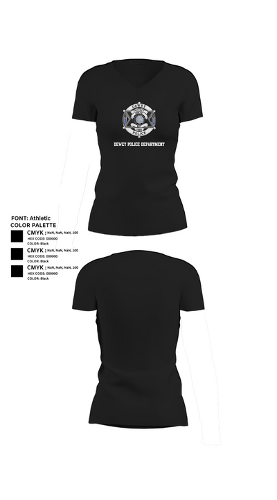 Dewey Police Department 16354640 Women's Short Sleeve V-neck Shirt - 23