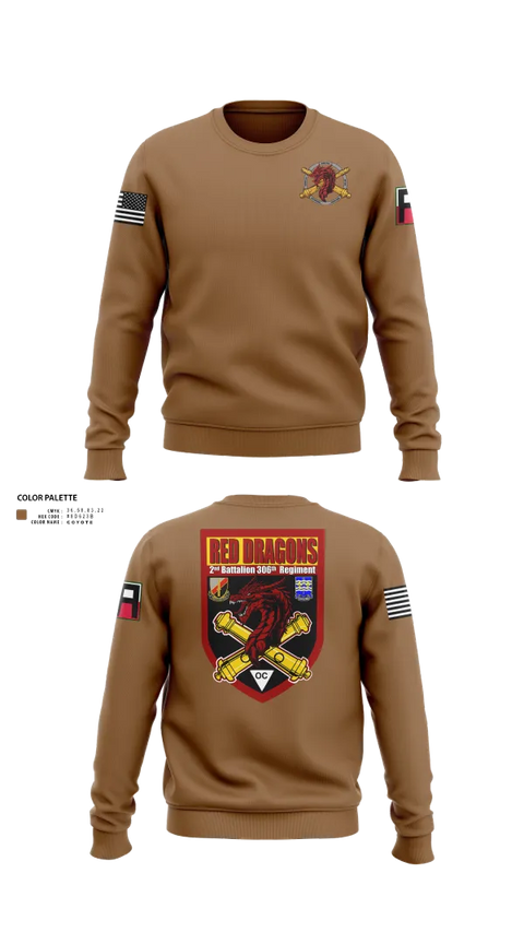 Crew Neck Sweatshirt, 2-306th FAR, Army, Teamtime, Team time, sublimation, custom sports apparel, team uniforms, spirit wear, spiritwear, sports uniforms, custom shirts, team store, custom team store, fundraiser sports, apparel fundraiser