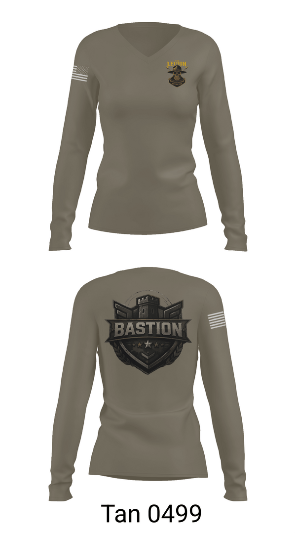 Womens Long Sleeve Vneck Shirt, 3 Squad, Legion Platoon, Army, Teamtime, Team time, sublimation, custom sports apparel, team uniforms, spirit wear, spiritwear, sports uniforms, custom shirts, team store, custom team store, fundraiser sports, apparel fundraiser