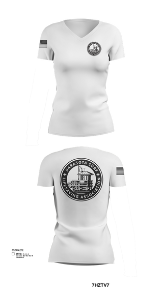 Womens Short Sleeve Vneck Shirt, Sarasota Surf Lifesaving Association, , Teamtime, Team time, sublimation, custom sports apparel, team uniforms, spirit wear, spiritwear, sports uniforms, custom shirts, team store, custom team store, fundraiser sports, apparel fundraiser