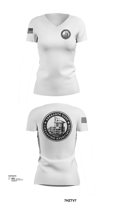 Sarasota Surf Lifesaving Association 11699985 Women's Short Sleeve V-neck Shirt - 102