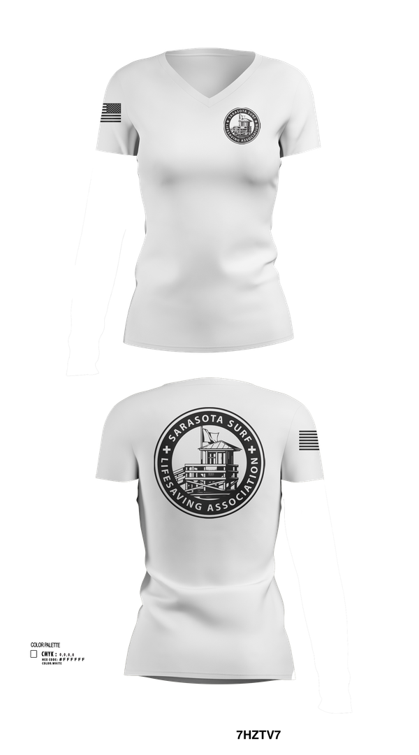 Womens Short Sleeve Vneck Shirt, Sarasota Surf Lifesaving Association, , Teamtime, Team time, sublimation, custom sports apparel, team uniforms, spirit wear, spiritwear, sports uniforms, custom shirts, team store, custom team store, fundraiser sports, apparel fundraiser