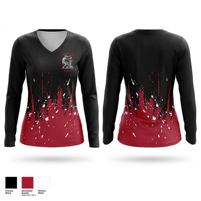 Crooksville Ceramics Women's Long Sleeve V-neck Shirt - 1