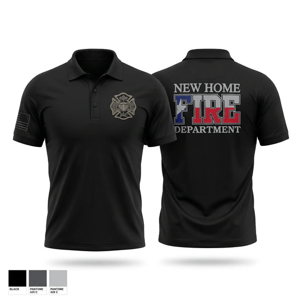 Short Sleeve Performance Polo, New Home Volunteer Fire Department, Fire Department, Teamtime, Team time, sublimation, custom sports apparel, team uniforms, spirit wear, spiritwear, sports uniforms, custom shirts, team store, custom team store, fundraiser sports, apparel fundraiser