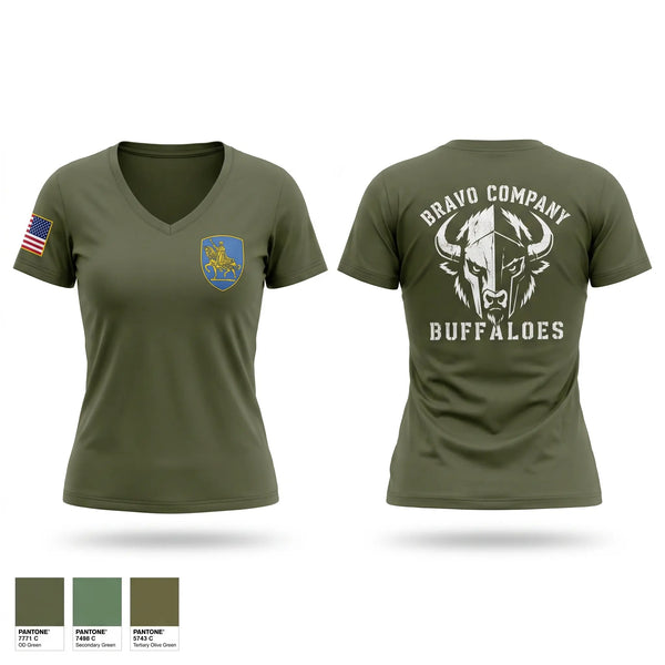 Womens Short Sleeve Vneck Shirt, B Co 1-138th IN, National Guard, Teamtime, Team time, sublimation, custom sports apparel, team uniforms, spirit wear, spiritwear, sports uniforms, custom shirts, team store, custom team store, fundraiser sports, apparel fundraiser