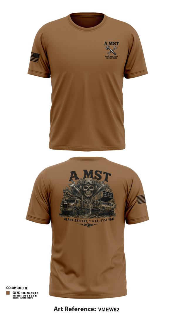 Short Sleeve Performance Shirt, A Battery, 1-6 FA, A MST, Army, Teamtime, Team time, sublimation, custom sports apparel, team uniforms, spirit wear, spiritwear, sports uniforms, custom shirts, team store, custom team store, fundraiser sports, apparel fundraiser