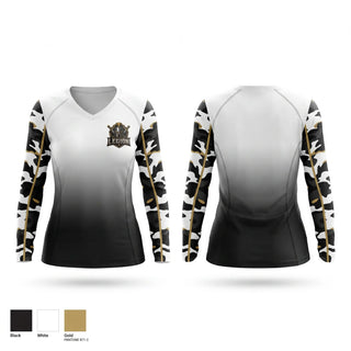 Womens Long Sleeve Vneck Shirt, Southern Legion, , Teamtime, Team time, sublimation, custom sports apparel, team uniforms, spirit wear, spiritwear, sports uniforms, custom shirts, team store, custom team store, fundraiser sports, apparel fundraiser