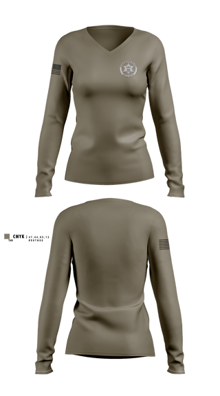 Womens Long Sleeve Vneck Shirt, Farmington Police Department, Police, Teamtime, Team time, sublimation, custom sports apparel, team uniforms, spirit wear, spiritwear, sports uniforms, custom shirts, team store, custom team store, fundraiser sports, apparel fundraiser