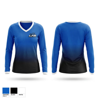 Womens Long Sleeve Vneck Shirt, Capital Region Lacrosse Lab, Men's Lacrosse, Teamtime, Team time, sublimation, custom sports apparel, team uniforms, spirit wear, spiritwear, sports uniforms, custom shirts, team store, custom team store, fundraiser sports, apparel fundraiser