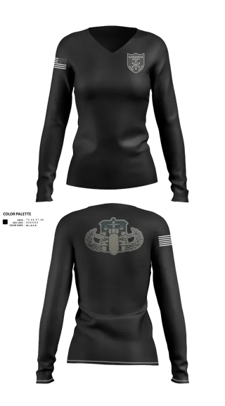 Womens Long Sleeve Vneck Shirt, Kanawha Sheriff Bomb Squad, Police, Teamtime, Team time, sublimation, custom sports apparel, team uniforms, spirit wear, spiritwear, sports uniforms, custom shirts, team store, custom team store, fundraiser sports, apparel fundraiser
