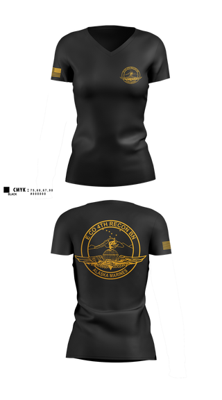 Womens Short Sleeve Vneck Shirt, E co 4th recon bn, Marines, Teamtime, Team time, sublimation, custom sports apparel, team uniforms, spirit wear, spiritwear, sports uniforms, custom shirts, team store, custom team store, fundraiser sports, apparel fundraiser