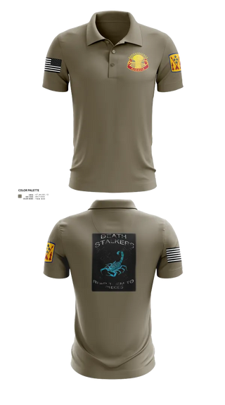 Short Sleeve Performance Polo, 5-4 ADA A BTRY 3rd PLT, , Teamtime, Team time, sublimation, custom sports apparel, team uniforms, spirit wear, spiritwear, sports uniforms, custom shirts, team store, custom team store, fundraiser sports, apparel fundraiser