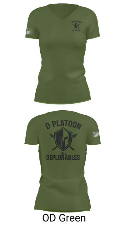 D Platoon 37319682 Women's Short Sleeve V-neck Shirt - 46