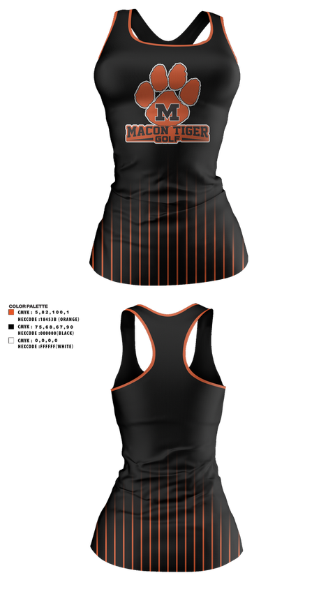 Tank Top, Macon Tiger Golf, Golf, Teamtime, Team time, sublimation, custom sports apparel, team uniforms, spirit wear, spiritwear, sports uniforms, custom shirts, team store, custom team store, fundraiser sports, apparel fundraiser