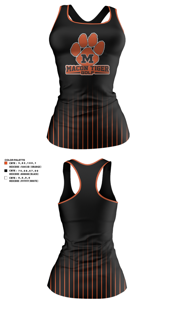 Tank Top, Macon Tiger Golf, Golf, Teamtime, Team time, sublimation, custom sports apparel, team uniforms, spirit wear, spiritwear, sports uniforms, custom shirts, team store, custom team store, fundraiser sports, apparel fundraiser