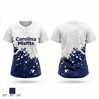 Two Button Softball Jersey, Carolina Misfits, Softball, Teamtime, Team time, sublimation, custom sports apparel, team uniforms, spirit wear, spiritwear, sports uniforms, custom shirts, team store, custom team store, fundraiser sports, apparel fundraiser