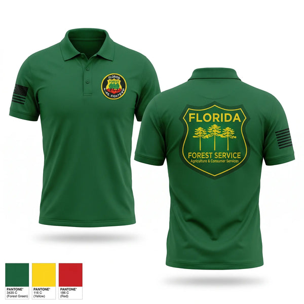 Short Sleeve Performance Polo, Florida Forest Service, Fire Department, Teamtime, Team time, sublimation, custom sports apparel, team uniforms, spirit wear, spiritwear, sports uniforms, custom shirts, team store, custom team store, fundraiser sports, apparel fundraiser