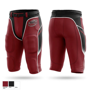 Integrated Football Pants, Lowell Red Devils, , Teamtime, Team time, sublimation, custom sports apparel, team uniforms, spirit wear, spiritwear, sports uniforms, custom shirts, team store, custom team store, fundraiser sports, apparel fundraiser