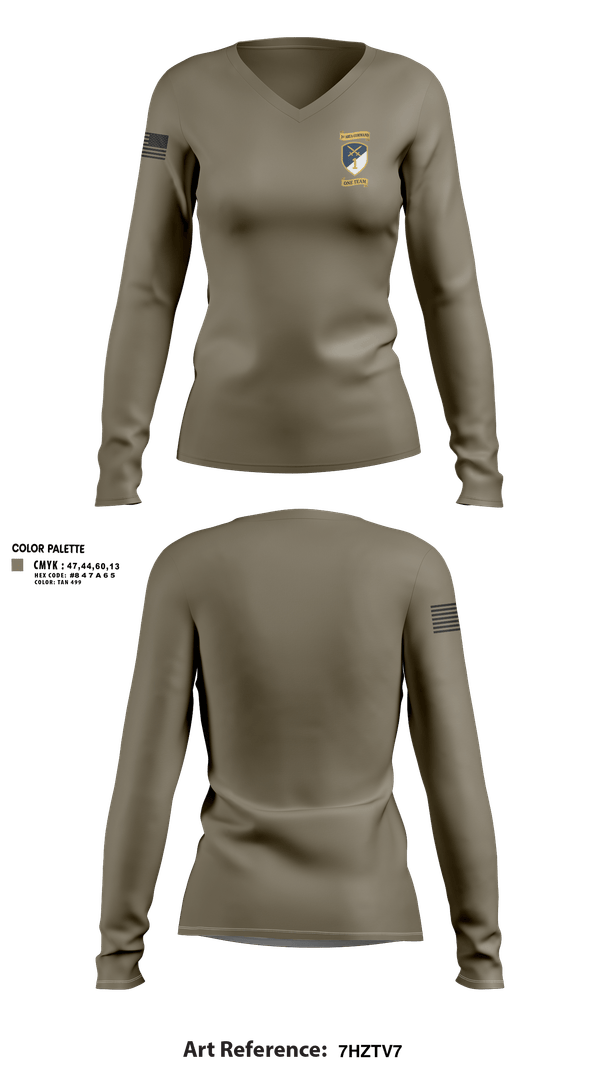 Womens Long Sleeve Vneck Shirt, 1st Area Command, National Guard, Teamtime, Team time, sublimation, custom sports apparel, team uniforms, spirit wear, spiritwear, sports uniforms, custom shirts, team store, custom team store, fundraiser sports, apparel fundraiser