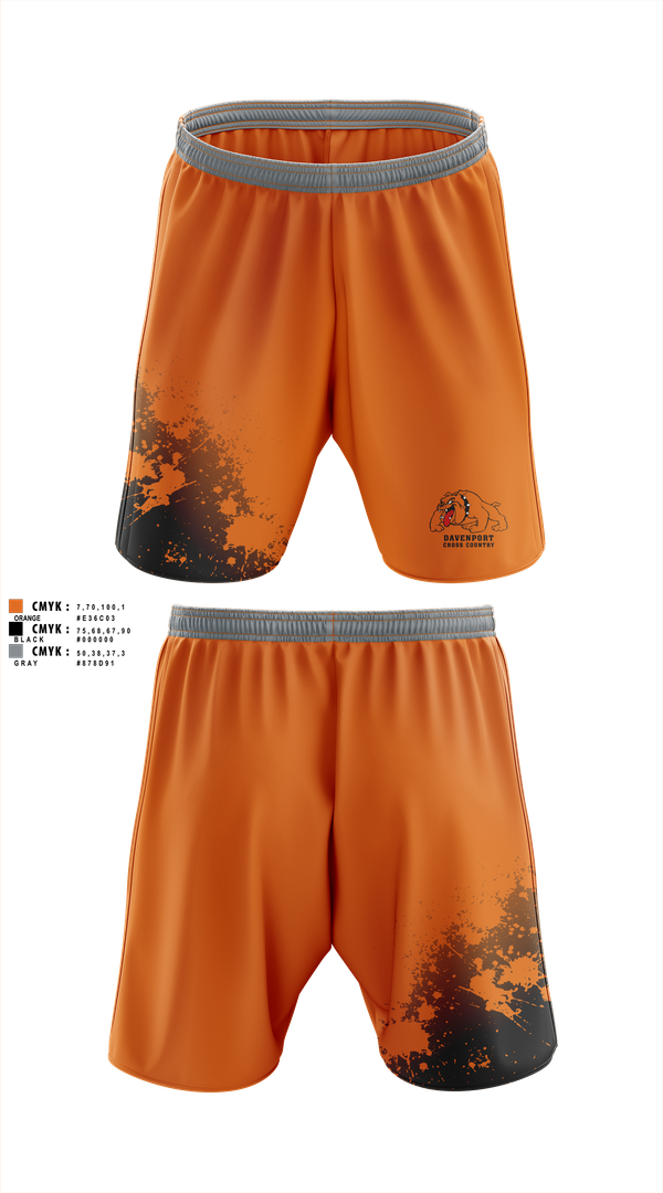 Athletic Shorts With Pockets, Davenport, Cross Country, Teamtime, Team time, sublimation, custom sports apparel, team uniforms, spirit wear, spiritwear, sports uniforms, custom shirts, team store, custom team store, fundraiser sports, apparel fundraiser