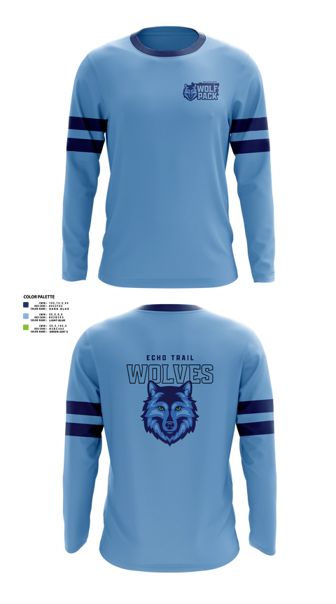 Long Sleeve Shooting Shirt, Echo Trail Wolfpack, Men's Basketball, Teamtime, Team time, sublimation, custom sports apparel, team uniforms, spirit wear, spiritwear, sports uniforms, custom shirts, team store, custom team store, fundraiser sports, apparel fundraiser