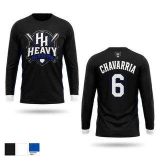 Long Sleeve Performance Shirt, Heavy hitters, Baseball, Teamtime, Team time, sublimation, custom sports apparel, team uniforms, spirit wear, spiritwear, sports uniforms, custom shirts, team store, custom team store, fundraiser sports, apparel fundraiser